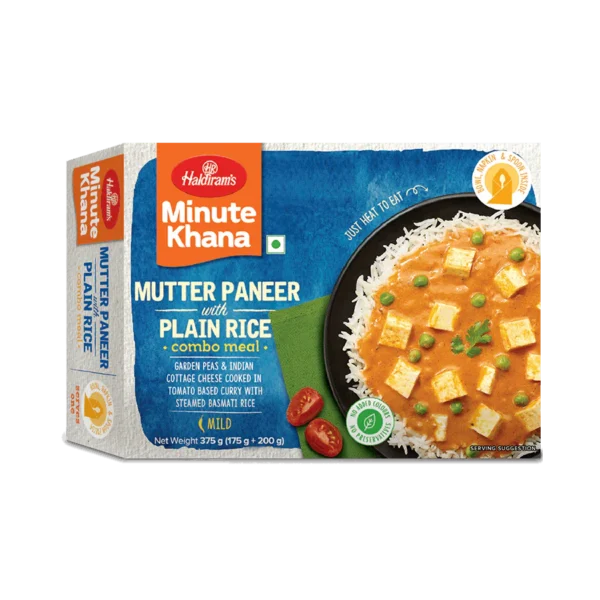 Haldiram's Mutter Paneer With Plain Rice